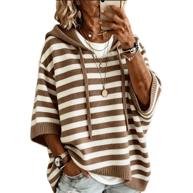 Elowise | Relaxed Stripe Hooded Sweater