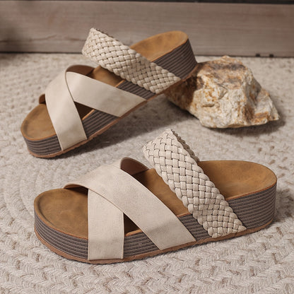 Mirevana | Braided Platform Slide Sandals