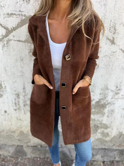 Florissa | Soft Touch Longline Button Coat