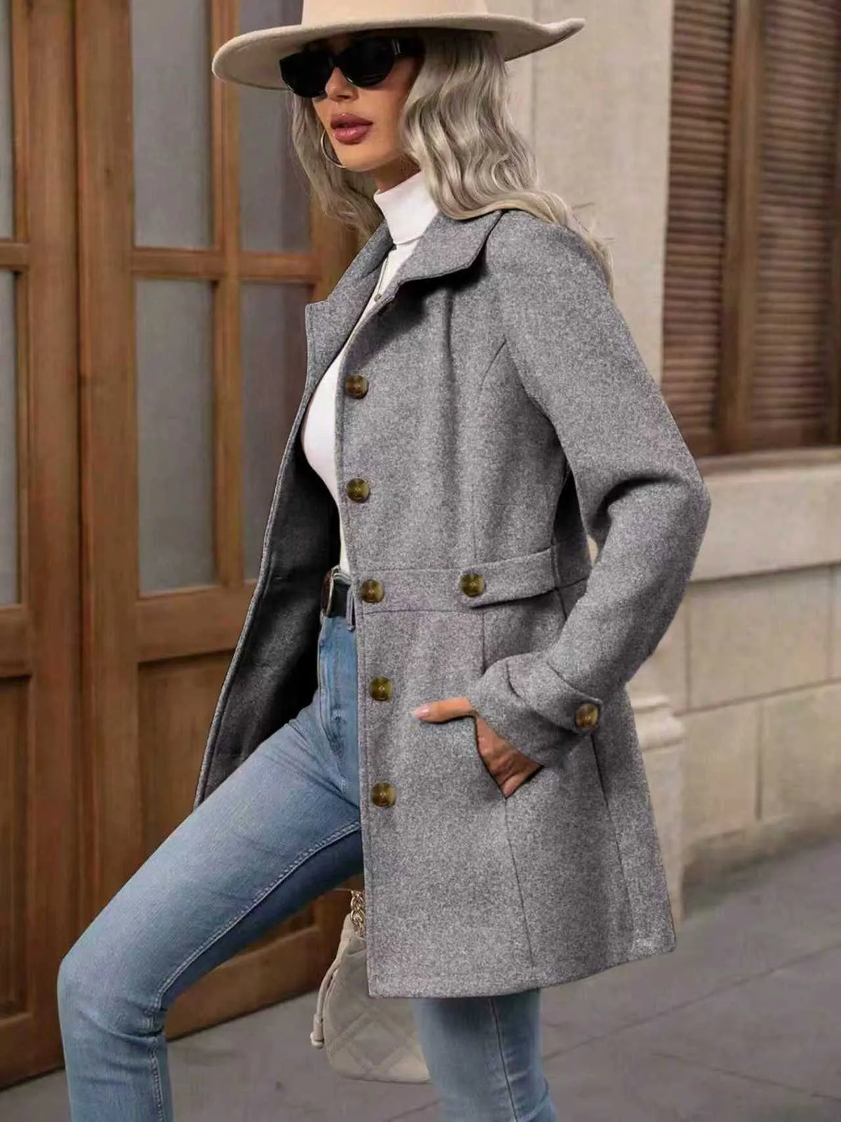Jacintha | Classic Tailored Mid Length Coat