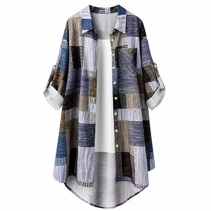 Leovina | Relaxed Printed Button Front Jacket
