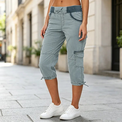 Calindra | Drawstring Utility Capri Pants