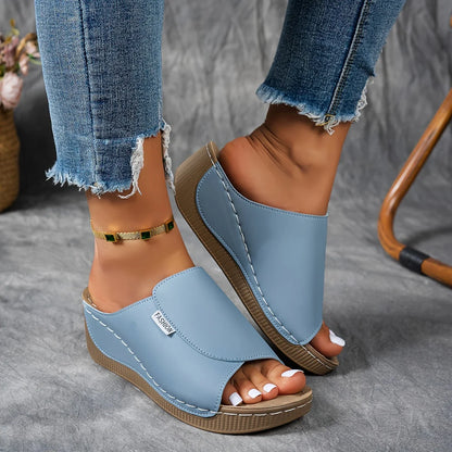 Mirelune | Casual Wedge Mule Sandals