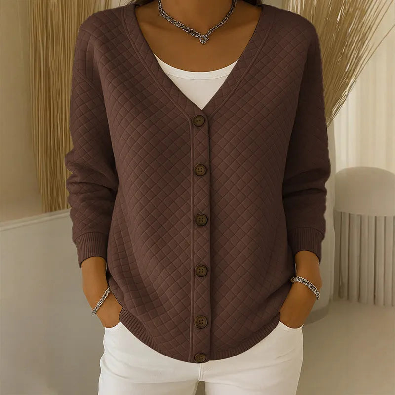 Ellavine | Textured Button Knit Cardigan