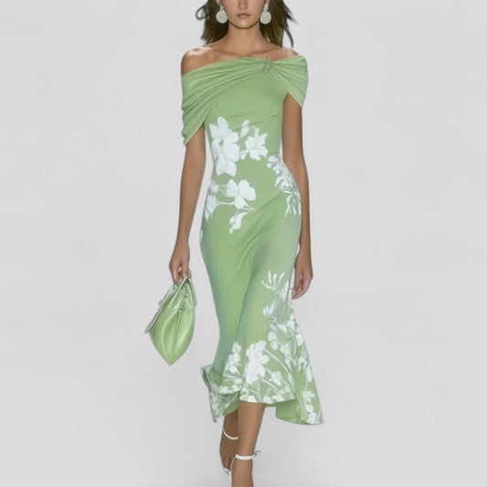 Tivana | Elegant Bloom Print Dress