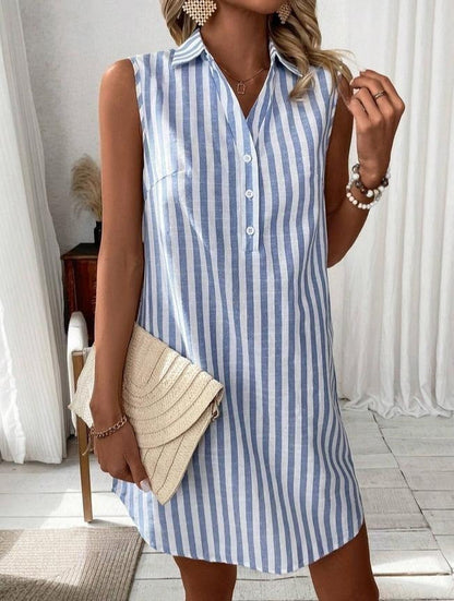 Sylvie | Collared Stripe Mini Dress