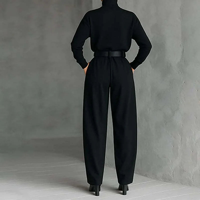 Rhiannon | Elegant Turtleneck Wide Leg Jumpsuit