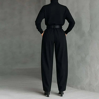 Rhiannon | Elegant Turtleneck Wide Leg Jumpsuit