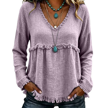 Catriona | Relaxed Tassel Trim Blouse
