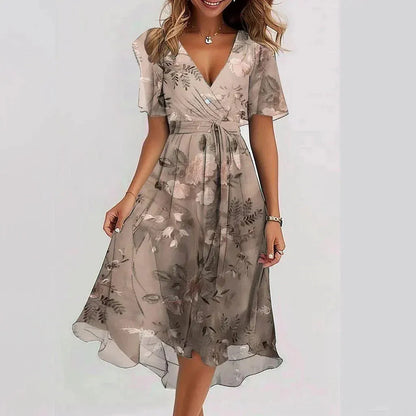 Mirevyn | Floral Wrap Midi Dress