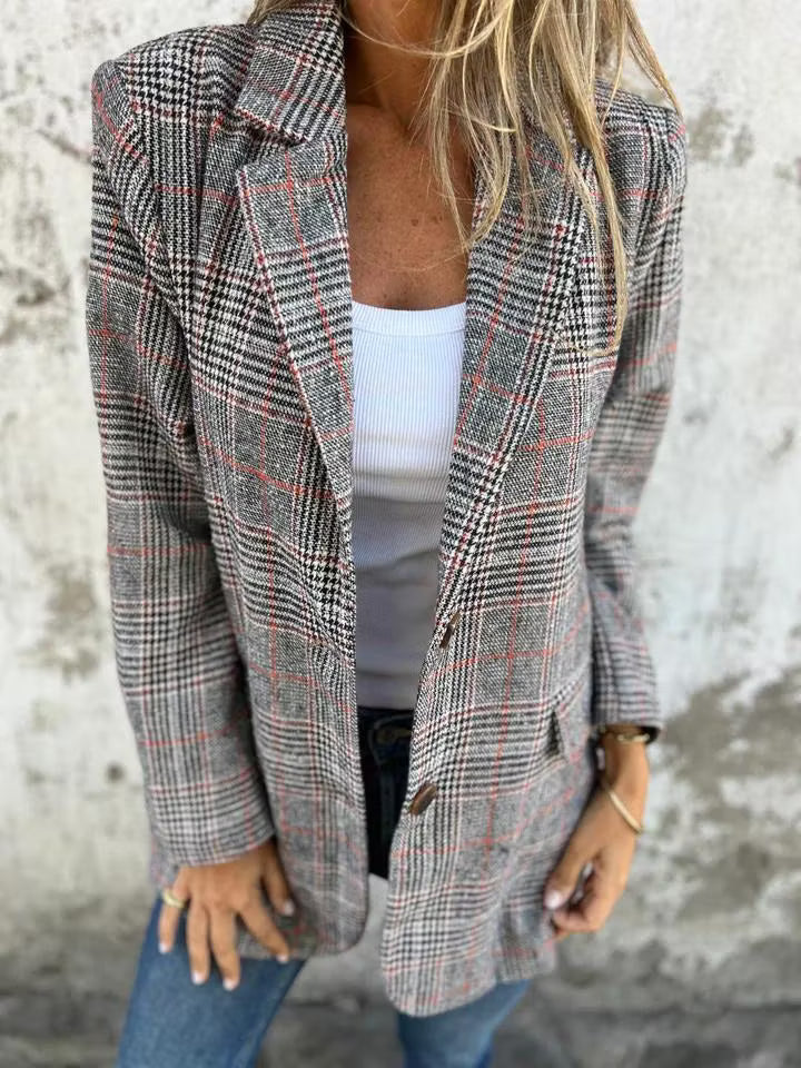 Yseult | Structured Check Longline Blazer