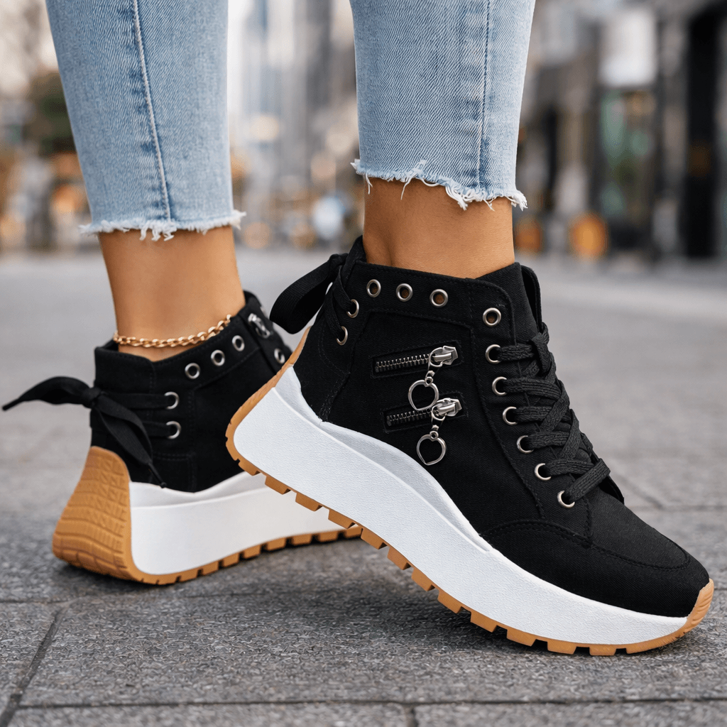 Veltrix | Zip Detail Platform High Top Sneakers