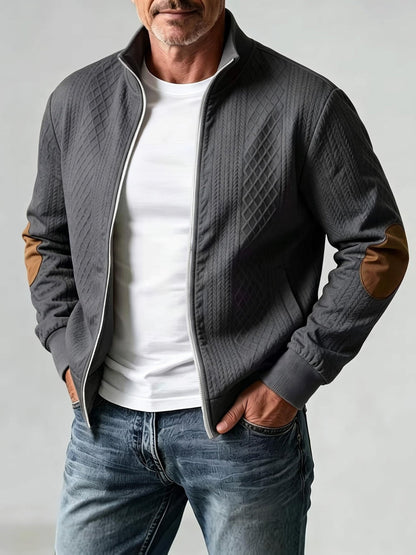 Montrose | Textured Stand Collar Zip Jacket