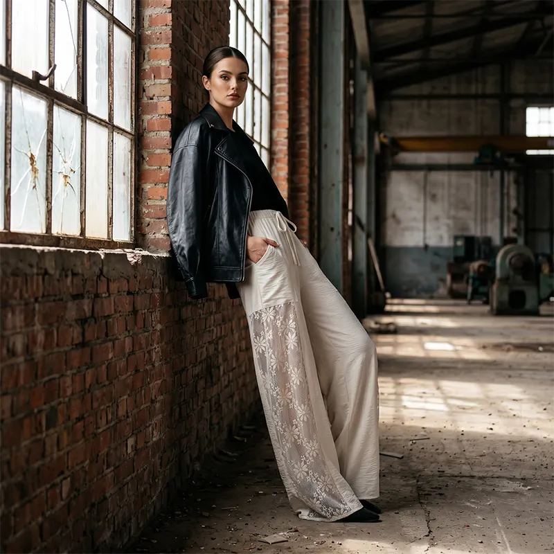 Rosavine | Relaxed Lace Insert Trousers