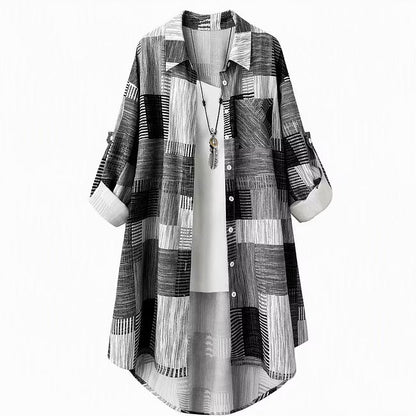 Leovina | Relaxed Printed Button Front Jacket