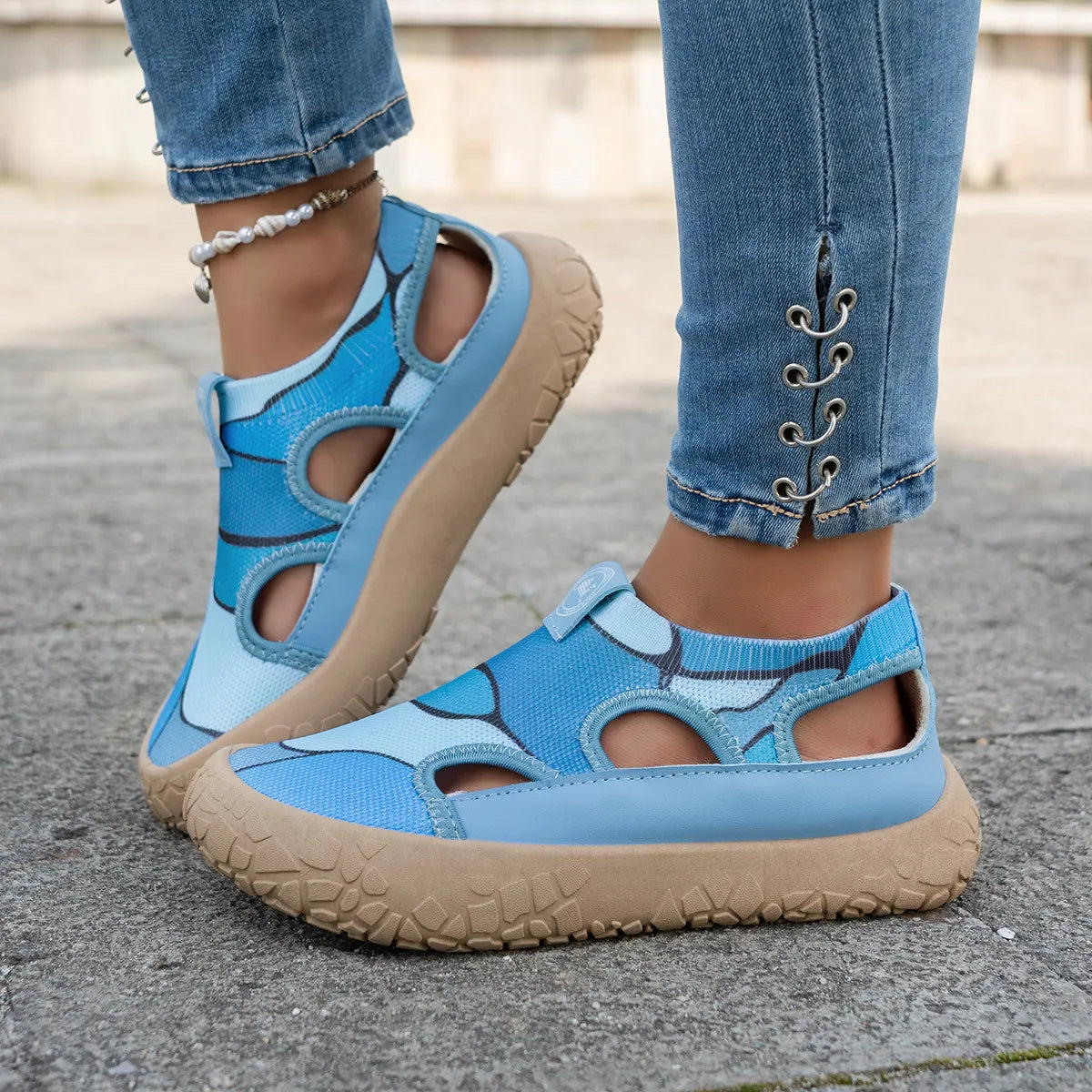 Elvara | Cushioned Cutout Walking Shoes