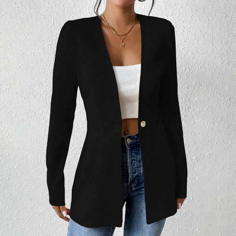 Wisteria | Tailored Open Neck Longline Blazer