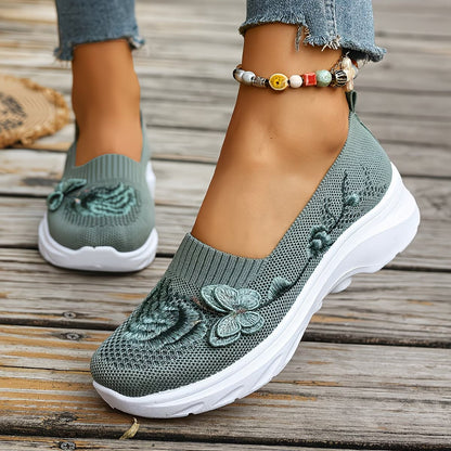 Valerie | Butterfly Knit Slip On Shoes