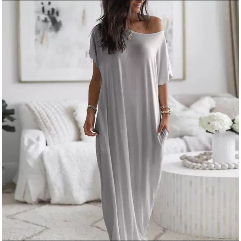 Thomasina | Soft Draped Pocket Maxi Dress