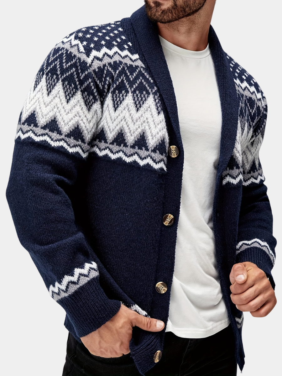 Torrance | Nordic Pattern Button Cardigan