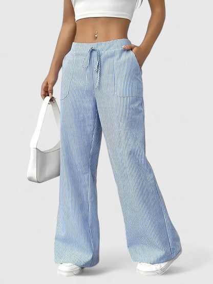 Ainsleigh | Striped Wide Leg Lounge Trousers