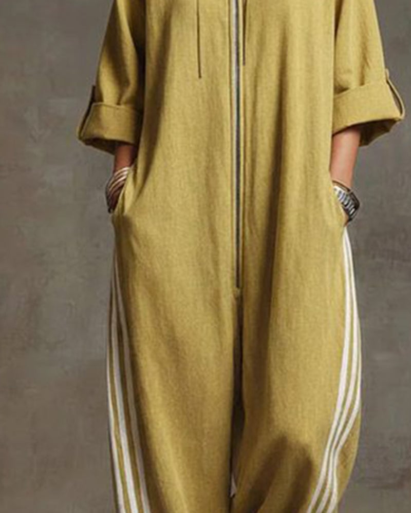 Zylarenne | Zip Front Oversized Jumpsuit