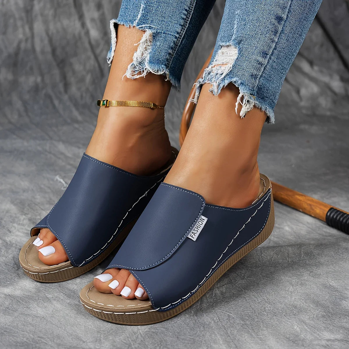 Mirelune | Casual Wedge Mule Sandals