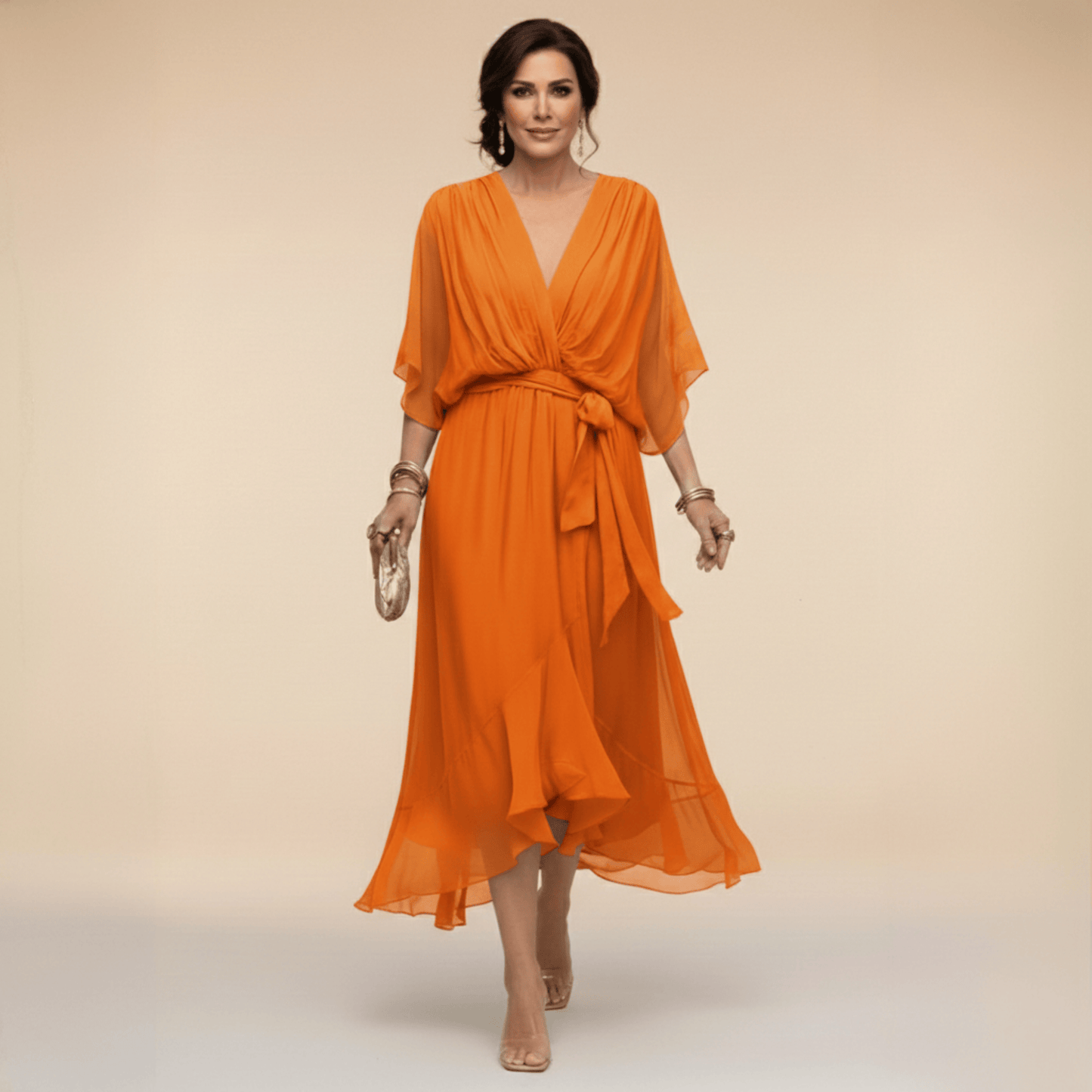 Avielle | Flowing Tie Waist Midi Dress