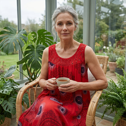Meridia | Bohemian Print Sleeveless Swing Dress