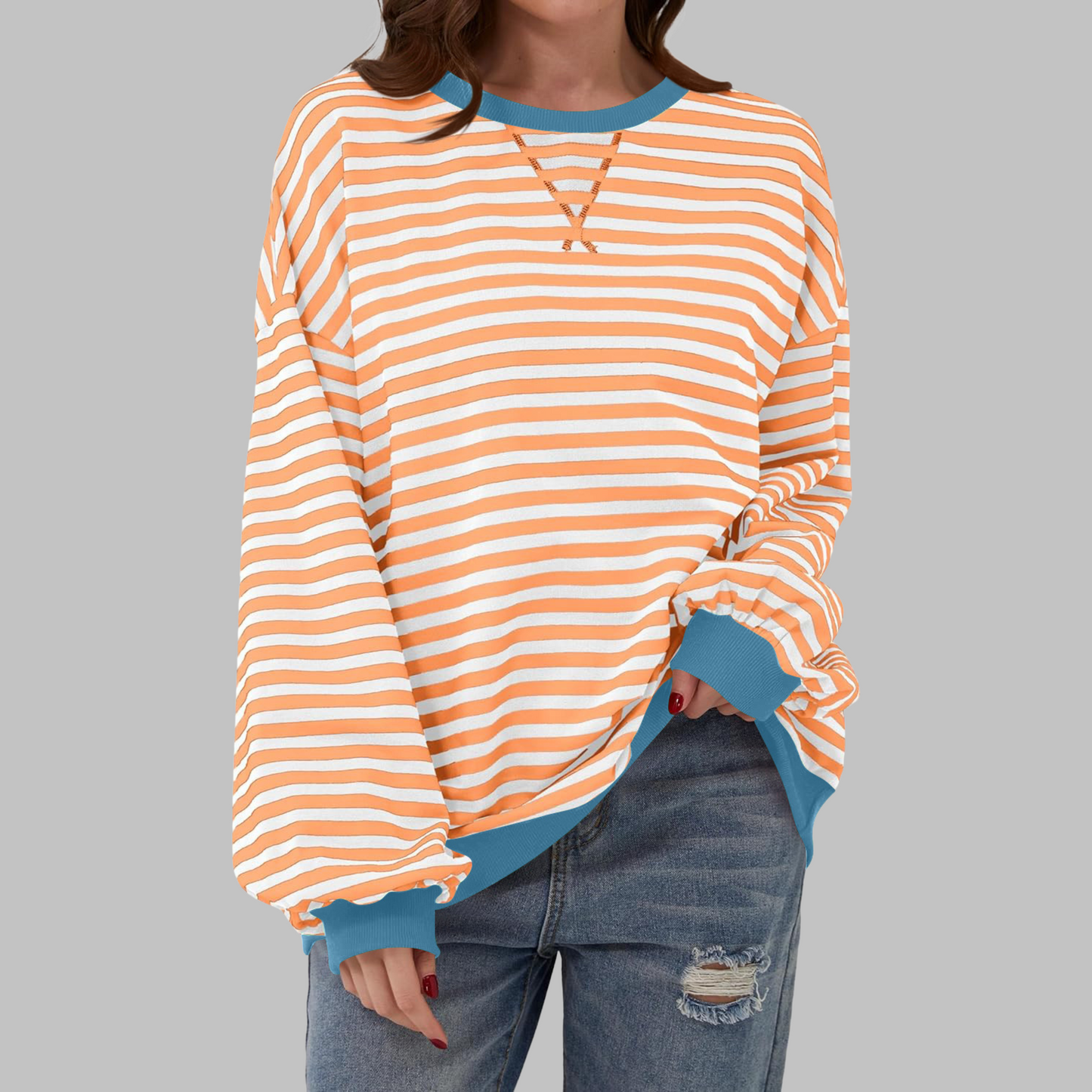 Ulyssa | Color Block Stripe Sweatshirt