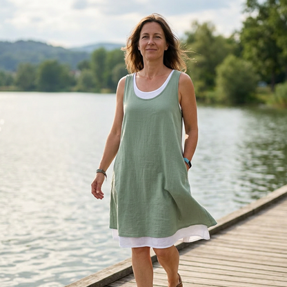 Felicity | Layered Linen Tank Dress