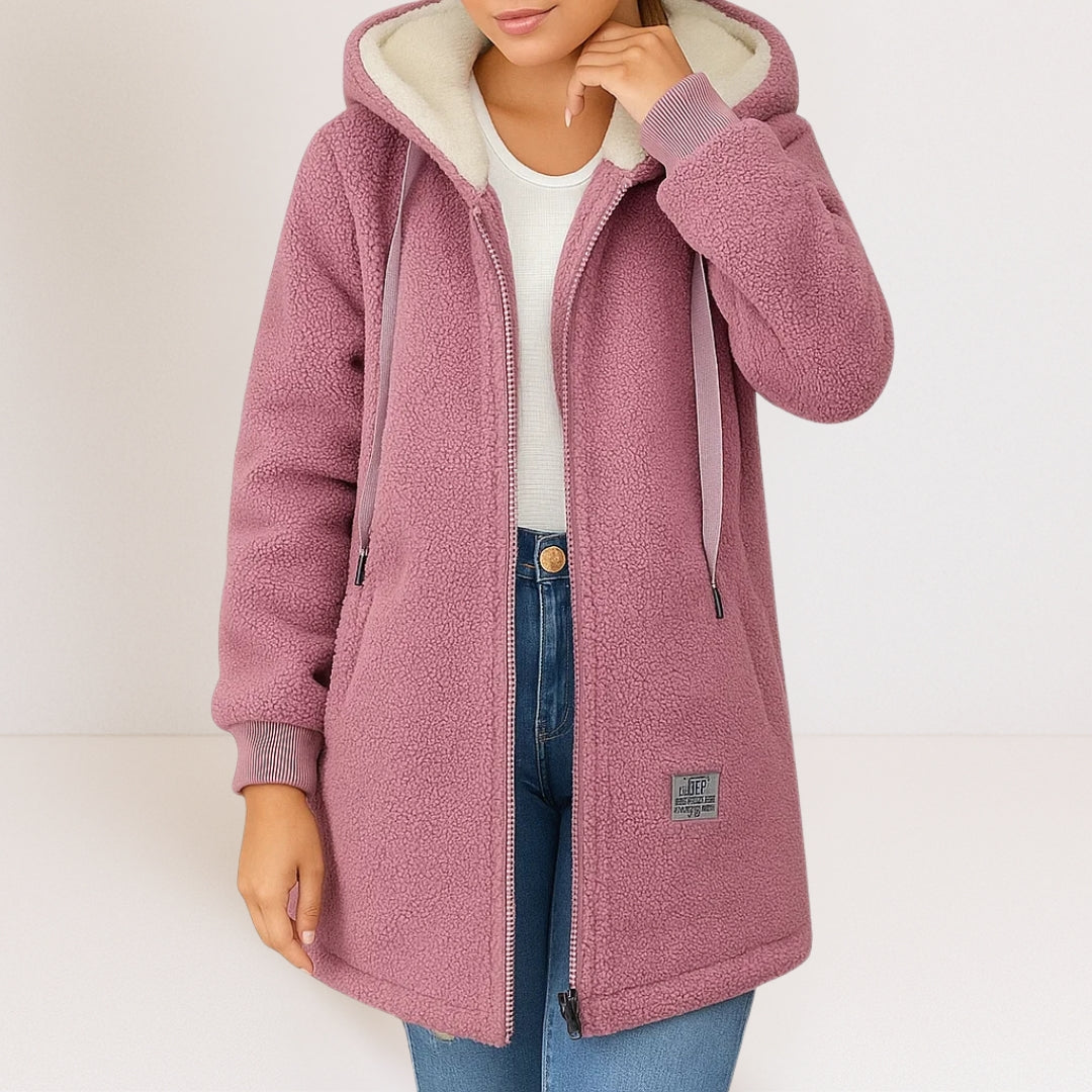 Havena | Plush Lined Longline Hooded Jacket