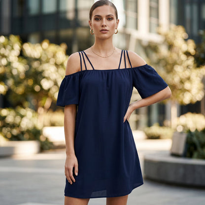 Faylinn | Off Shoulder Swing Mini Dress