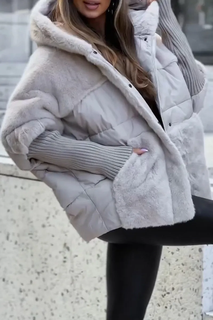 Adelpha | Plush Panel Hooded Puffer Jacket