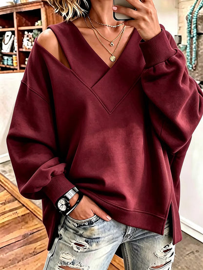 Iliana | Layered V Neck Casual Sweatshirt