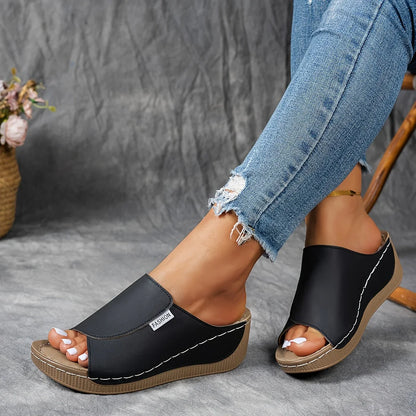 Mirelune | Casual Wedge Mule Sandals
