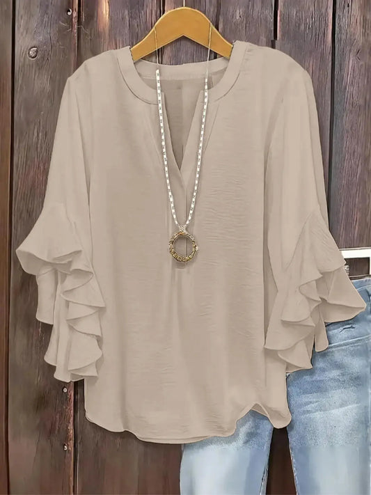 Evarisse | Graceful Ruffle Sleeve Blouse
