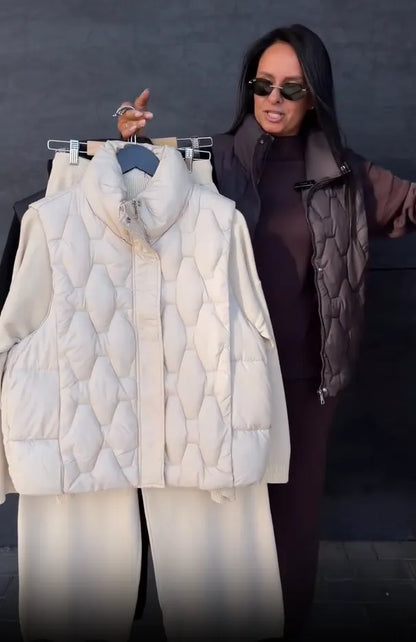 Mazarine | Quilted Vest Three Piece Set