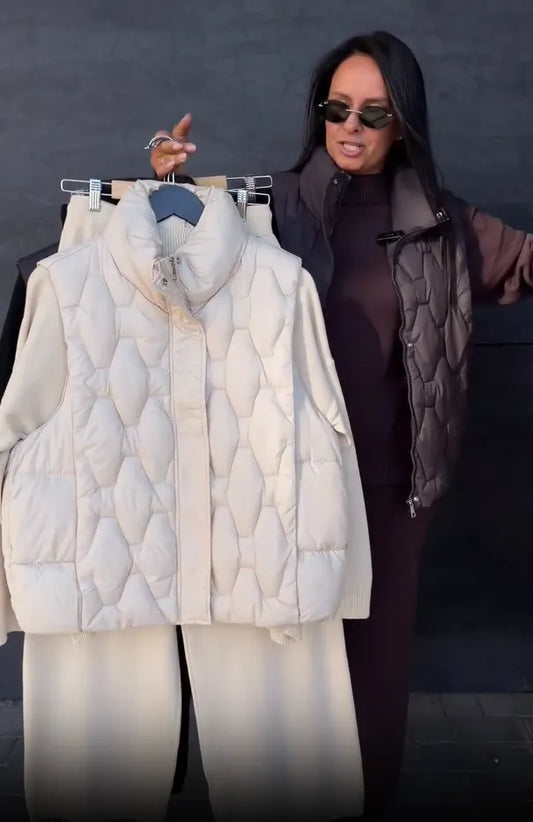 Mazarine | Quilted Vest Three Piece Set
