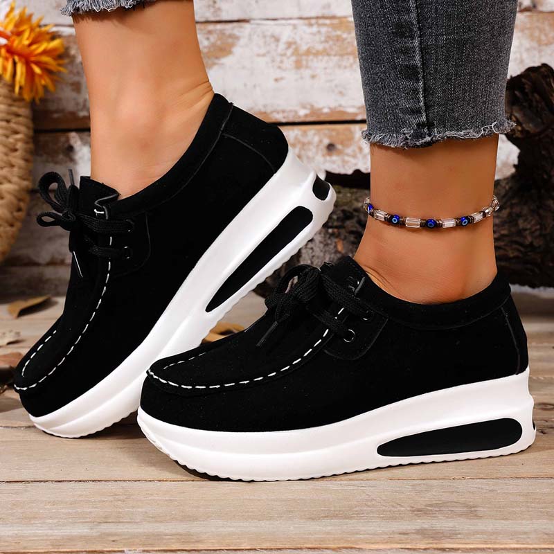 Uma | Cushioned Platform Lace Up Shoes