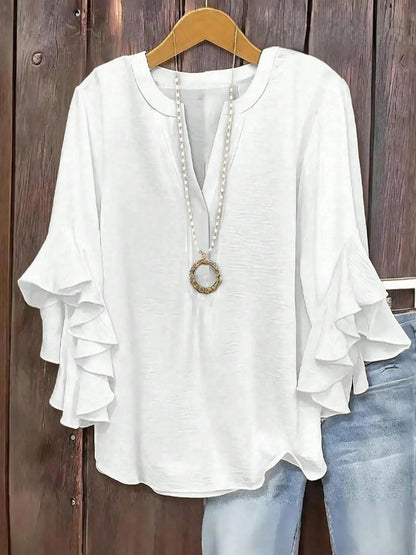 Evarisse | Graceful Ruffle Sleeve Blouse