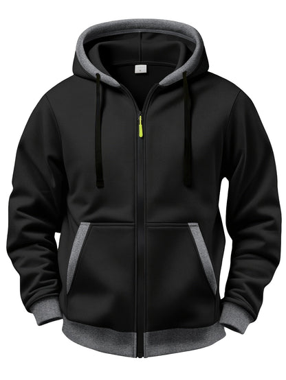 Lachlan | Contrast Trim Zip Up Hoodie