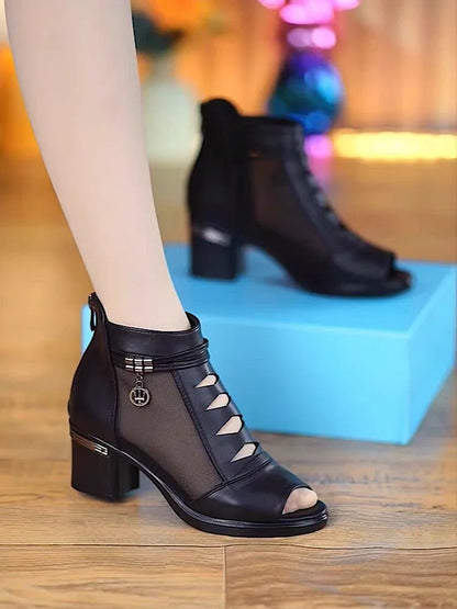 Noralie | Cutout Block Heel Sandals