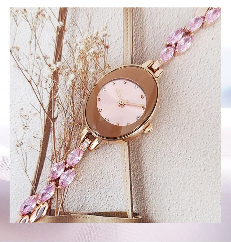 Elyzoria | Oval Crystal Bracelet Watch