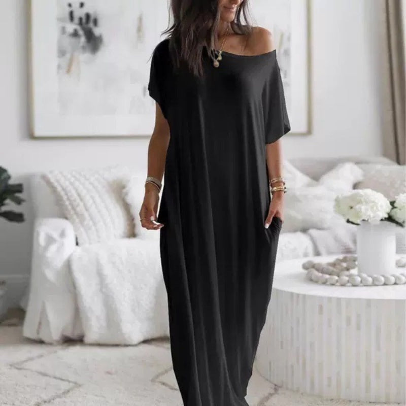 Thomasina | Soft Draped Pocket Maxi Dress