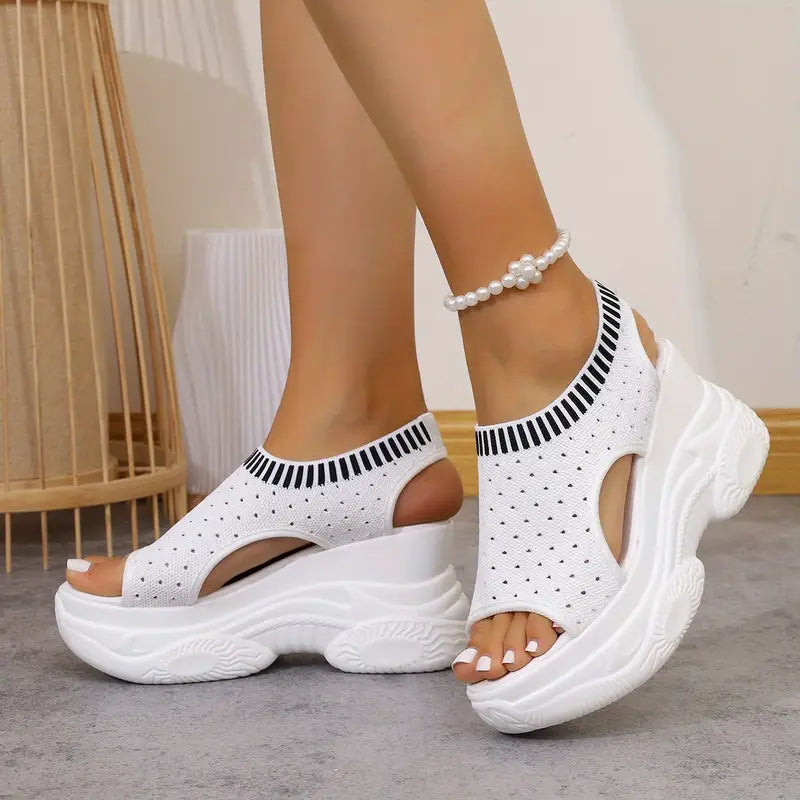 Zevarra | Platform Knit Walking Sandals