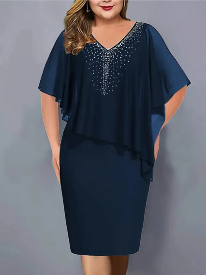 Faustine | Elegant Chiffon Cape Dress