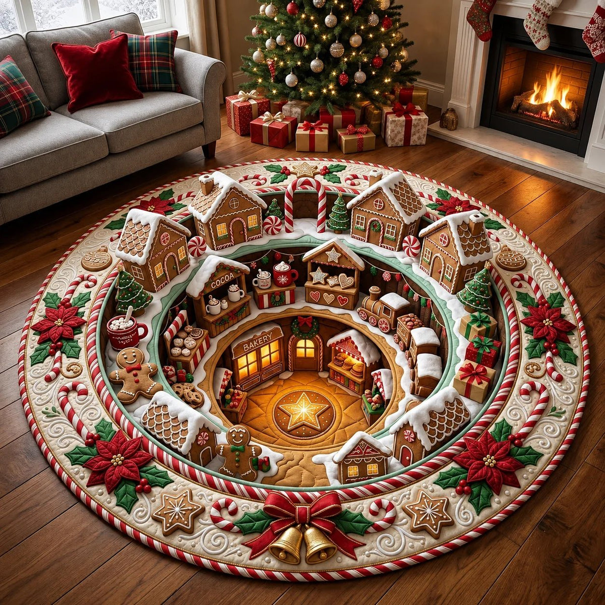 Gretchen | Festive Christmas Round Rug