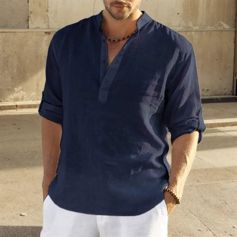 Sawyer | Casual Grandad Collar Shirt