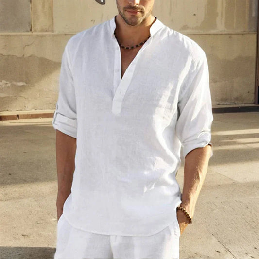 Sawyer | Casual Grandad Collar Shirt